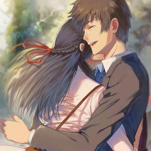 動漫中的男女擁抱瞬間,純真愛情的美麗展現