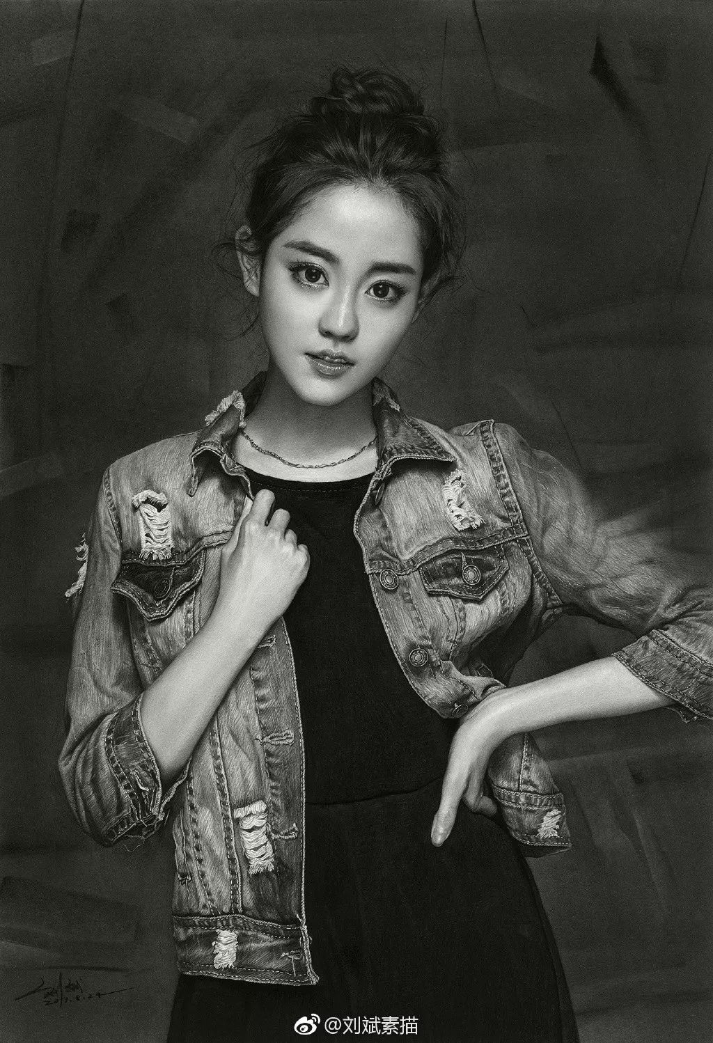 劉斌最新素描,展現藝術變化,成就自信之作